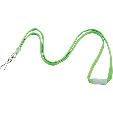 Advantus Lanyard, Breakaway, 1/2"Wx36"L, 12/PK, Neon Green 20PK AVT97588